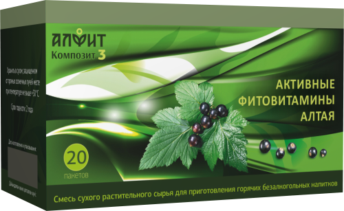 Алфит Композит-3, активные фитовитамины Алтая, 20 пакетов