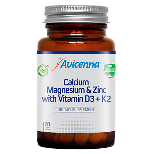 Avicenna Кальций, Магний, Цинк, Витамин D3 + K2, 60 табл ЧЗ