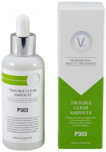 V45 Trouble Clear Ampoule - Себорегулирующая успокаивающая ампула, 30 мл