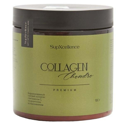 SupXcellence Collagen Chondro, Коллаген говяжий с витамином С, глюкозамином и хондроитином, 180 г