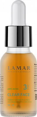 Сыворотка для проблемной и жирной кожи с азелаиновой и салициловой кислотами CLEAR FACE, 30 мл