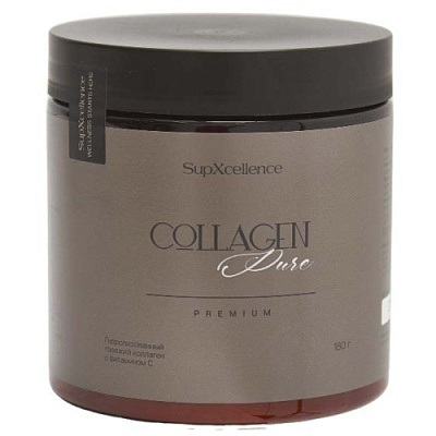 SupXcellence Collagen Pure, Коллаген говяжий с витамином С и экстрактом ацеролы, 180 г