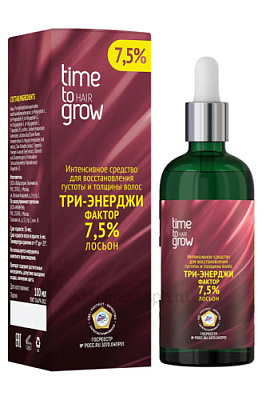 Time To Grow Концентрат-бустер 7,5% "Три-энерджи фактор" Лосьон, 100 мл