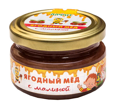 Сироп на растительном сырье непрозрачный пастеризованный «Ягодный мёд с малиной», 100 г