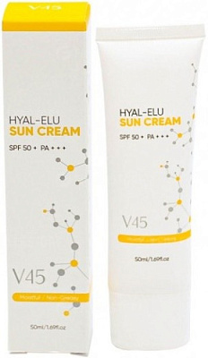 V45 Hyal-elu suncream SPF50 - Солнцезащитный увлажняющий крем для лица SPF50, 50 мл