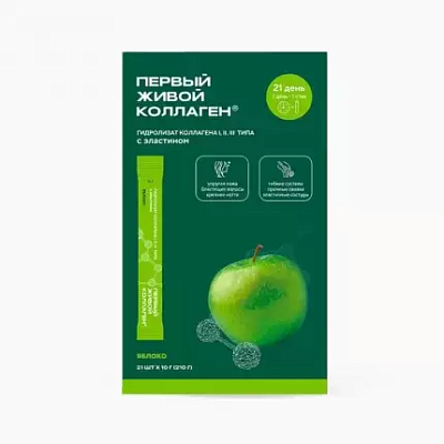 Colla Gen - Гидролизат коллагена пищевой СТИК вкус ЯБЛОКО (21 шт х 10 гр)