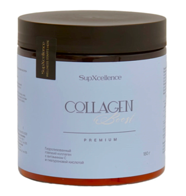 SupXcellence Collagen Boost, Коллаген говяжий с витамином С и гиалуроновой кислотой, 180 г