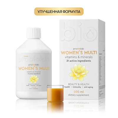 Probiolab Женские витамины и минералы с пептидным коллагеном Women`s Multi 500 мл 