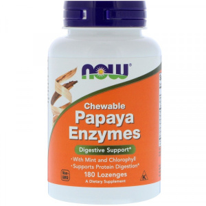NOW Papaya Enzymes, 180 пастил