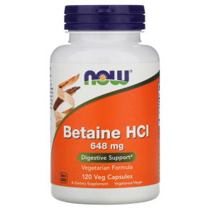 NOW Betaine HCL, 120 капс