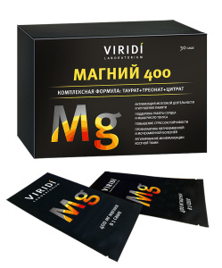 VIRIDI - БАД к пище «Магний 400» вкус «клюква», саше по 4,5 г №30