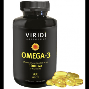 VIRIDI Омега-3,1000 мг, 200 капсул